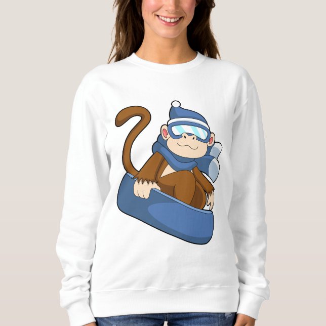 Camiseta Macaco como Snowboarder com Sonowboard.PNG (Frente)