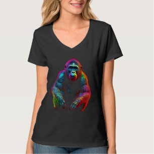 Camiseta Macaco Corante Arte Animal Criativo Motif