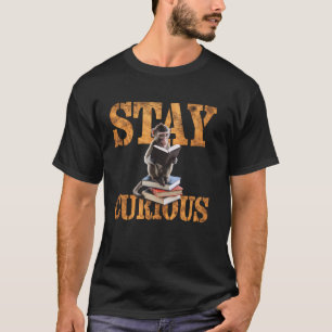 Camiseta Macaco Curioso Amante do Livro Bibliotecário Estud