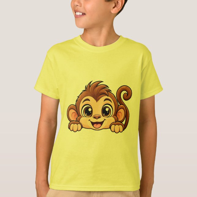 Camiseta Macaco Cute Peekaboo (Frente)