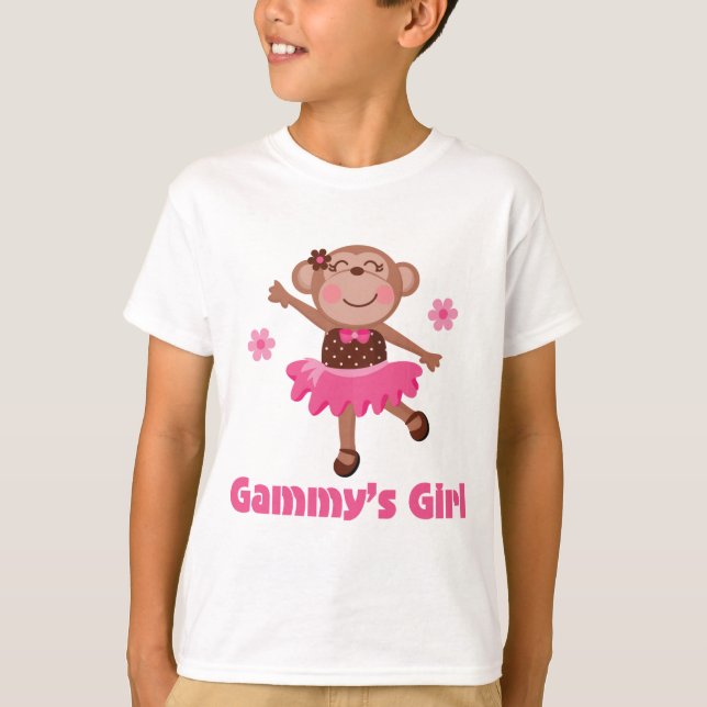 Camiseta Macaco da menina de Gammys (Frente)
