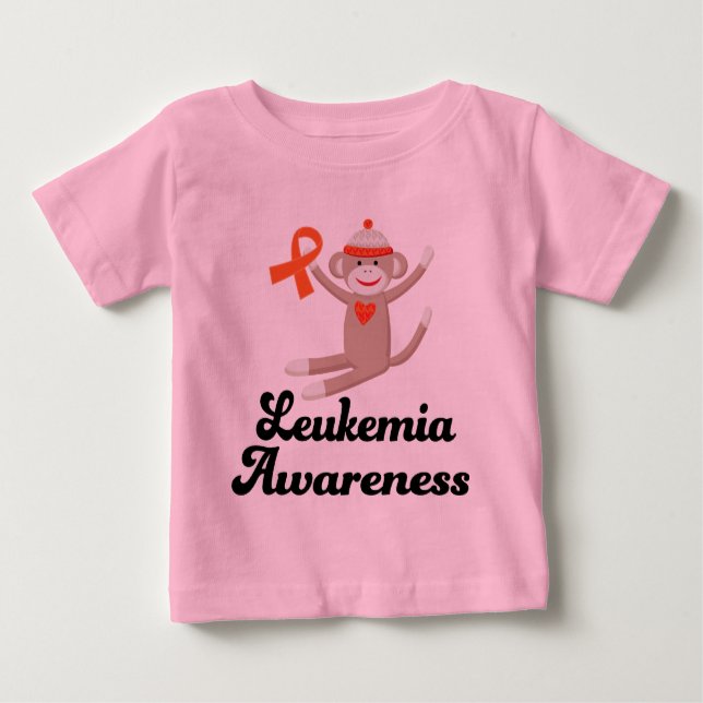 Camiseta Macaco da peúga da consciência da leucemia (Frente)