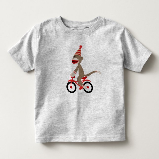 Camiseta Macaco da peúga na bicicleta (Frente)