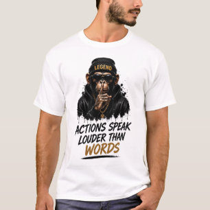 Camiseta Macaco de Ações Falam Mais Alto que Palavras