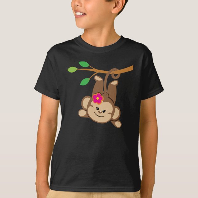 Camiseta Macaco de balanço da menina (Frente)