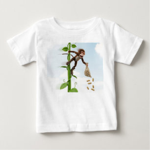 Camiseta Macaco de desenho animado 3D aventureiro deslizand