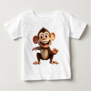 Camiseta Macaco de desenho animado sorrindo – design do Dia