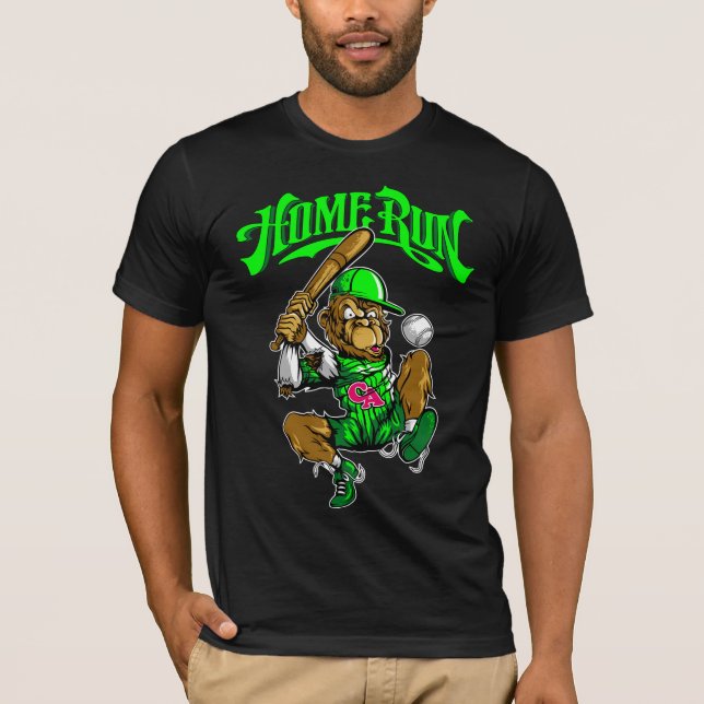 Camiseta Macaco de Rebatida de Beisebol (Frente)