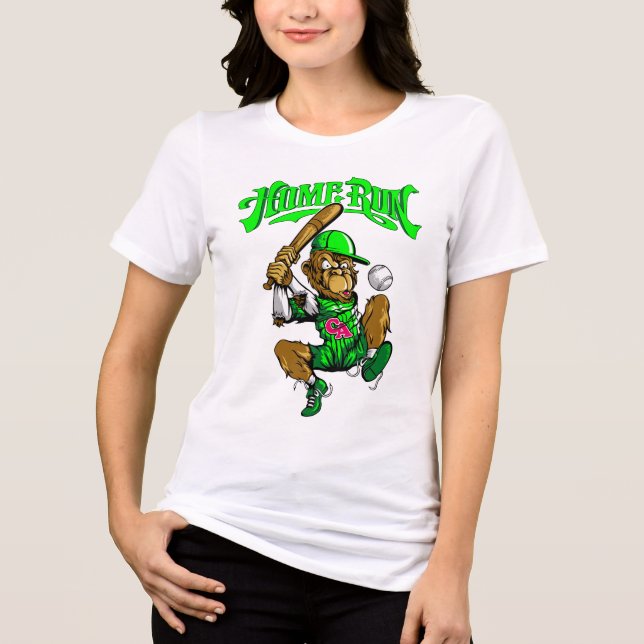 Camiseta Macaco de Rebatida de Beisebol (Frente)