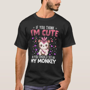 Camiseta Macaco Dia de os namorados Para Mulheres Criança