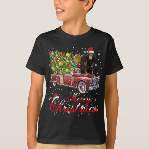 Camiseta Macaco Dirige Caminhão Vermelho Natal Pajama