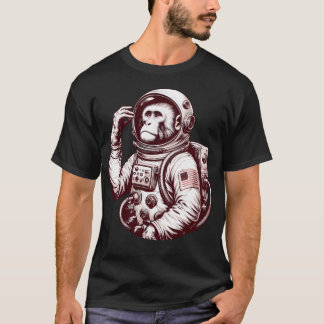 Camiseta Macaco Do Astronauta Vintage No Espaço Para Astron