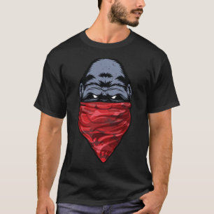 Camiseta Macaco do gângster do gorila que veste um Bandanna