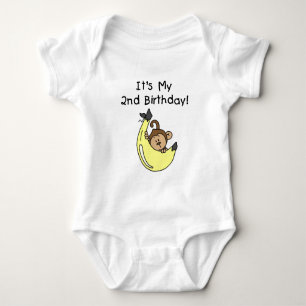 Camiseta Macaco do menino no segundo aniversário da banana