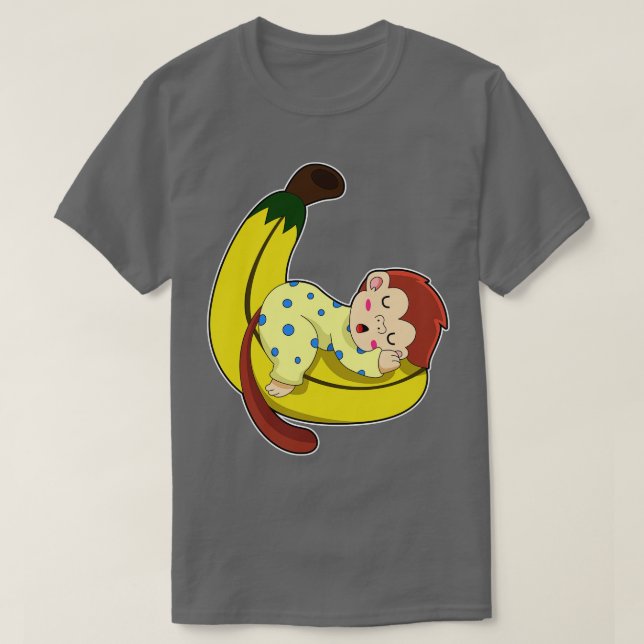 Camiseta Macaco dormindo de pijama (Frente do Design)