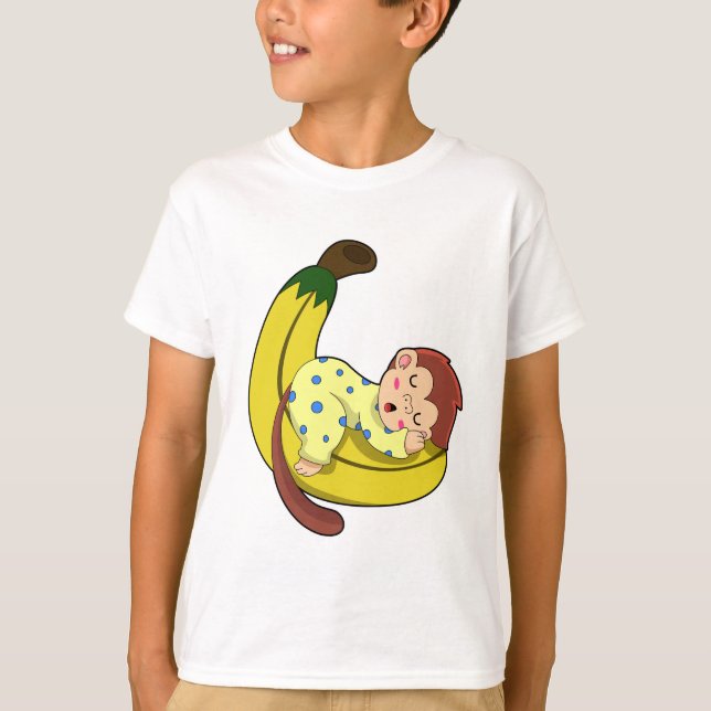 Camiseta Macaco dormindo de pijama (Frente)
