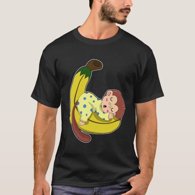 Camiseta Macaco dormindo de pijama (Frente)