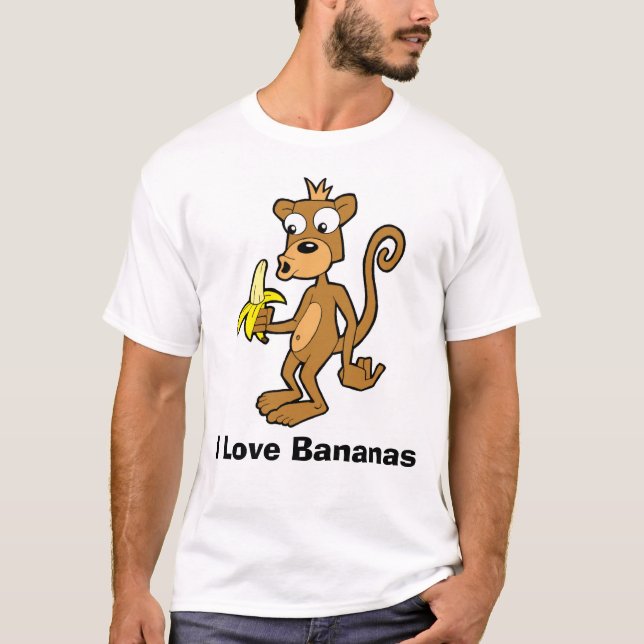 Camiseta Macaco e banana, eu amo bananas (Frente)