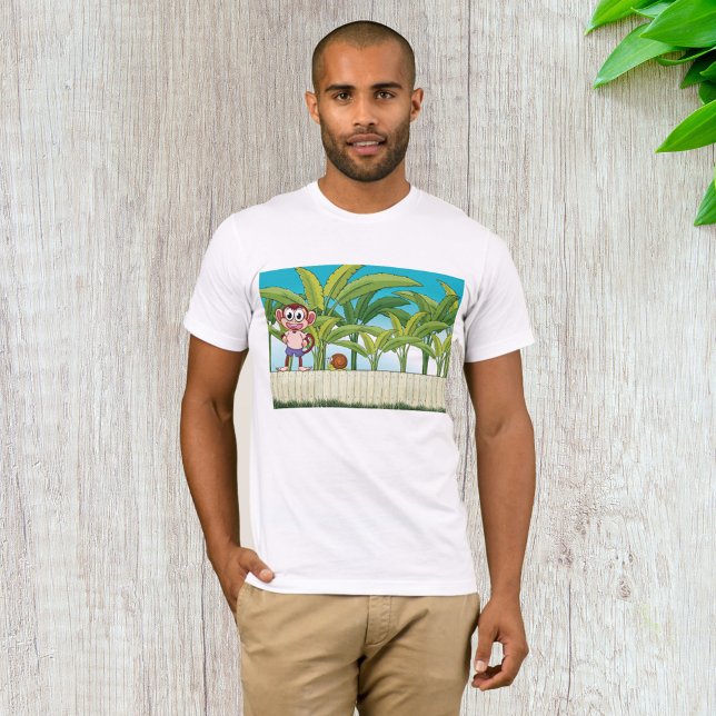Camiseta Macaco e caracol na cena tropical da selva (Criador carregado)