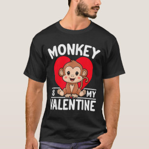 Camiseta Macaco É Meu Macaco Coração Namorados Bonito