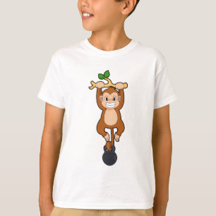 Camiseta Macaco em Fortalecimento com Dumbbell