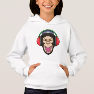 Camiseta Macaco em Música com Fone de Ouvido