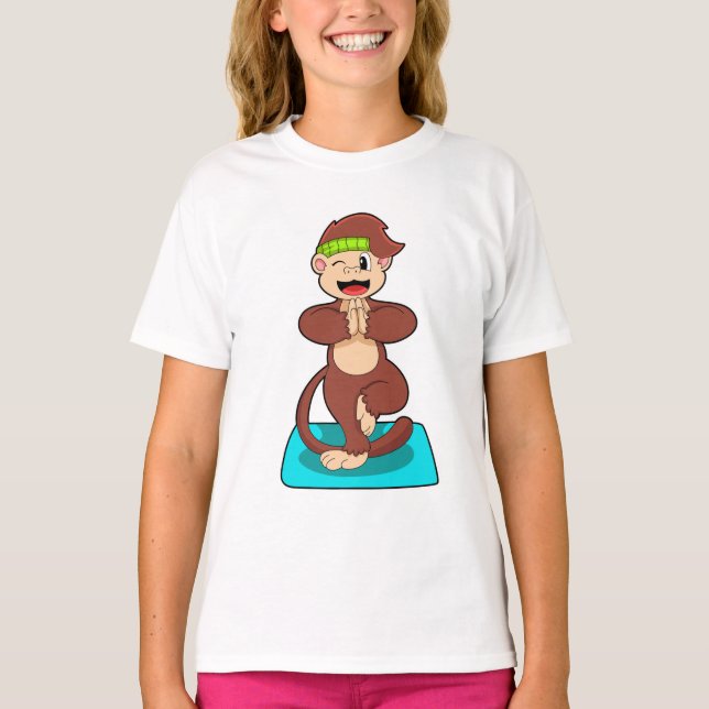 Camiseta Macaco em Yoga em pé (Frente)