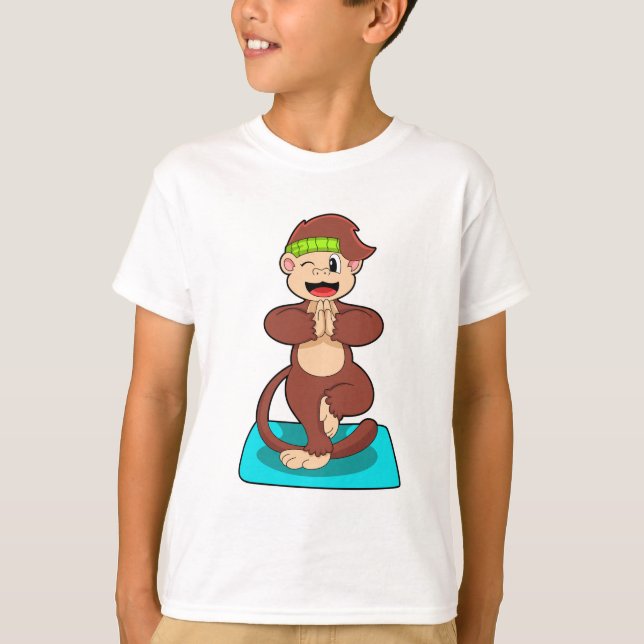 Camiseta Macaco em Yoga em pé (Frente)