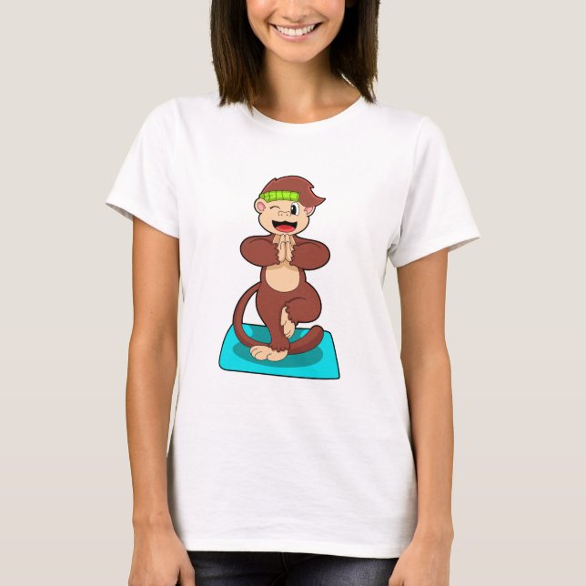 Camiseta Macaco em Yoga em pé (Frente)