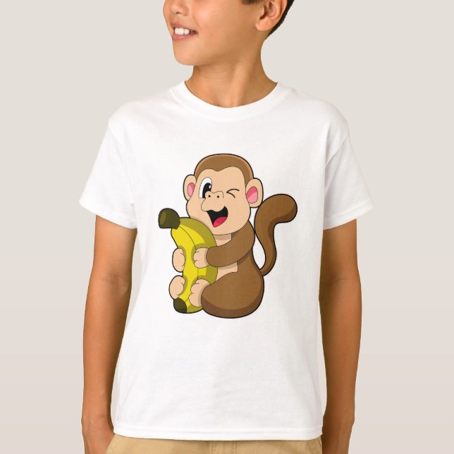 Camiseta Macaco engraçado com Banana (Frente)