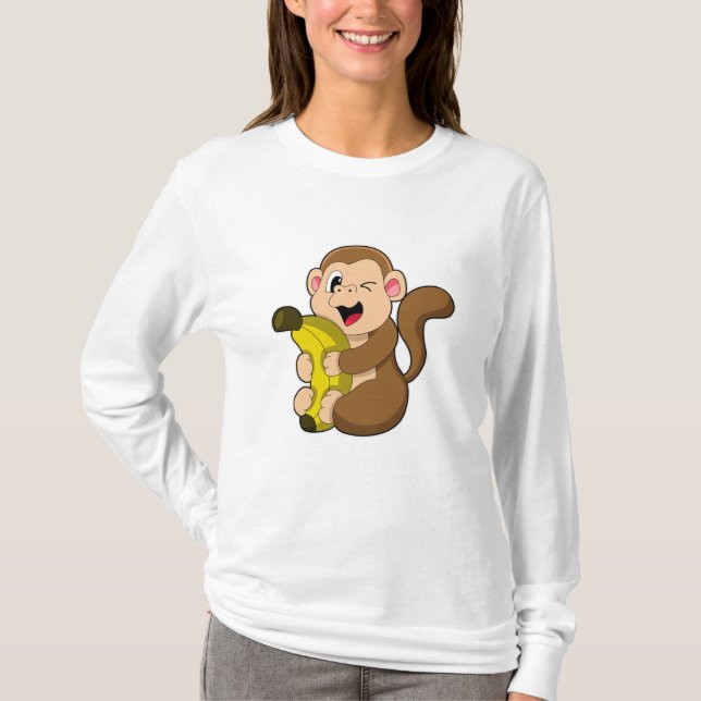 Camiseta Macaco engraçado com Banana (Frente)