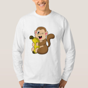 Camiseta Macaco engraçado com Banana