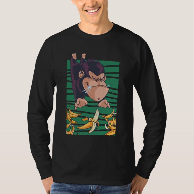 Camiseta Macaco Engraçado com Bananas (Frente)