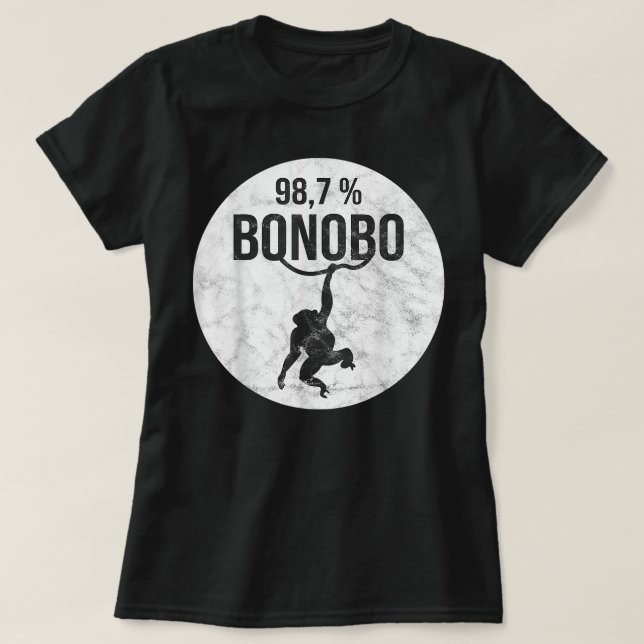Camiseta Macaco engraçado com DNA Chimpanzee Bonobo (Frente do Design)