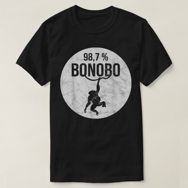Camiseta Macaco engraçado com DNA Chimpanzee Bonobo (Frente do Design)