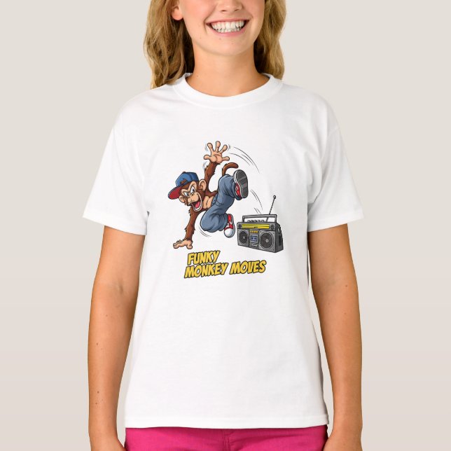 Camiseta Macaco Engraçado Dança Breakdance Hip-Hop (Frente)