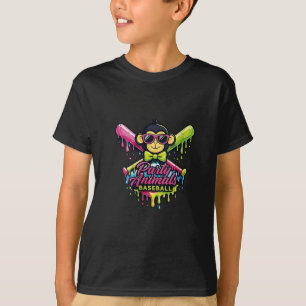 Camiseta Macaco engraçado de beisebol de animais de festa d
