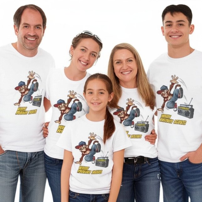 Camiseta Macaco Engraçado de Breakdance Dança Hip-Hop (Criador carregado)
