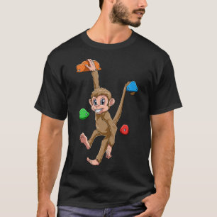 Camiseta Macaco engraçado de escalada e bouldering 