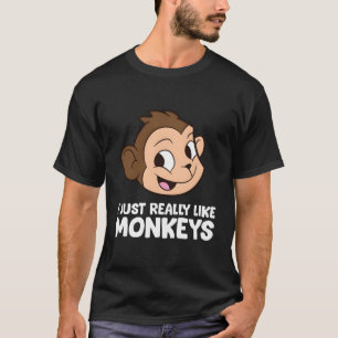 Camiseta Macaco Engraçado Eu Gosto Muito De Macacos