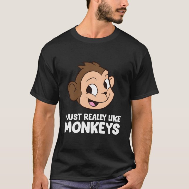 Camiseta Macaco Engraçado Eu Gosto Muito De Macacos (Frente)