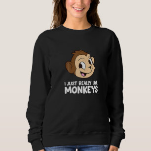 Camiseta Macaco Engraçado Eu Gosto Muito De Macacos