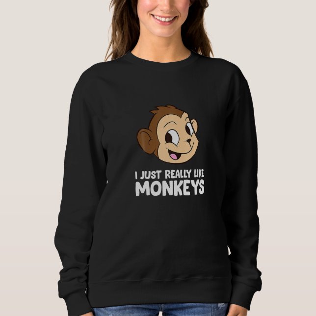 Camiseta Macaco Engraçado Eu Gosto Muito De Macacos (Frente)