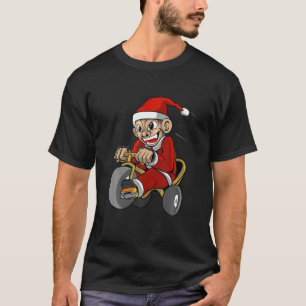 Camiseta Macaco Engraçado Natal Papai Noel