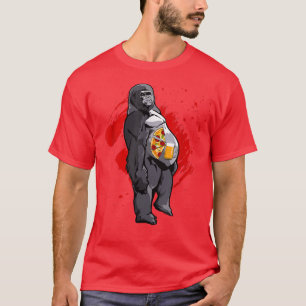 Camiseta Macaco Engraçado Pizza