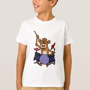 Camiseta Macaco engraçado que joga cilindros