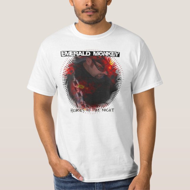 Camiseta Macaco esmeralda "heróis T básico da noite" (Frente)