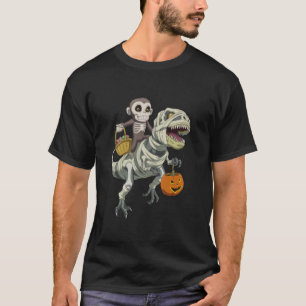 Camiseta Macaco Esqueleto Andando Múmia Dinossauro TRex Hal