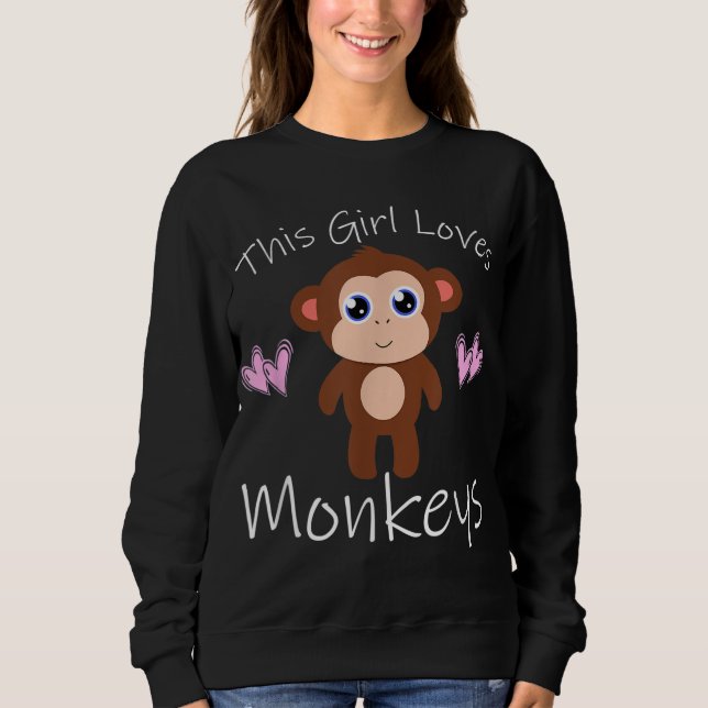 Camiseta Macaco esta garota ama macacos bonitos presentes (Frente)