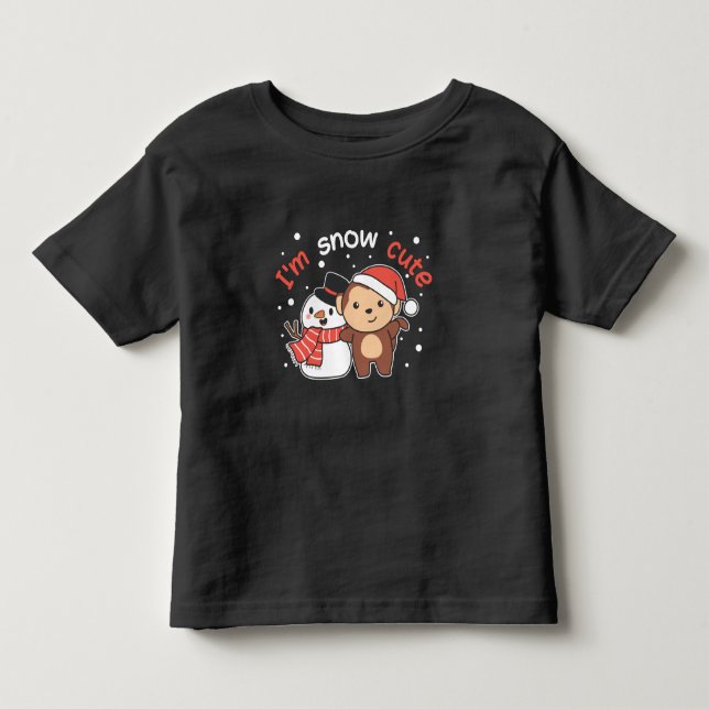 Camiseta Macaco Eu Te Amo Neve Muito Snowman Pun (Frente)